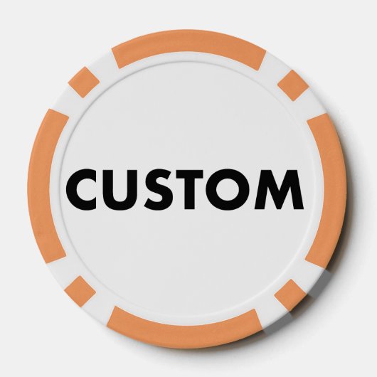 10 x Custom Personalized ORANGE Casino, Poker Chips (Achterkant)