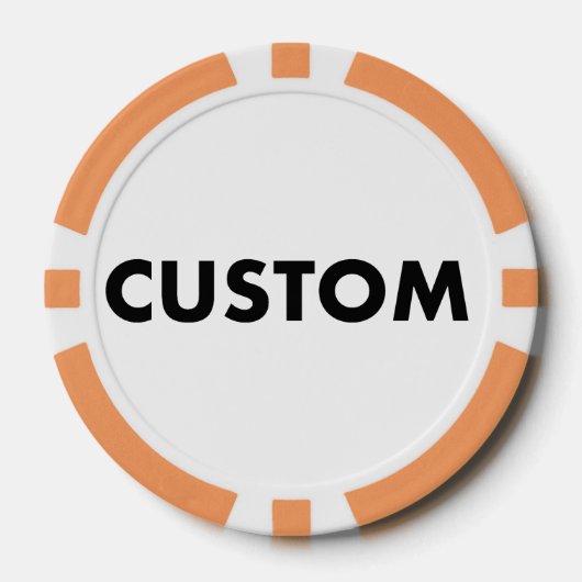 10 x Custom Personalized ORANGE Casino, Poker Chips (Voorkant)