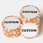 10 x Custom Personalized ORANGE Casino, Poker Chips (Opstapeling)