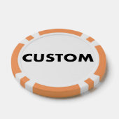 10 x Custom Personalized ORANGE Casino, Poker Chips (Enkel)