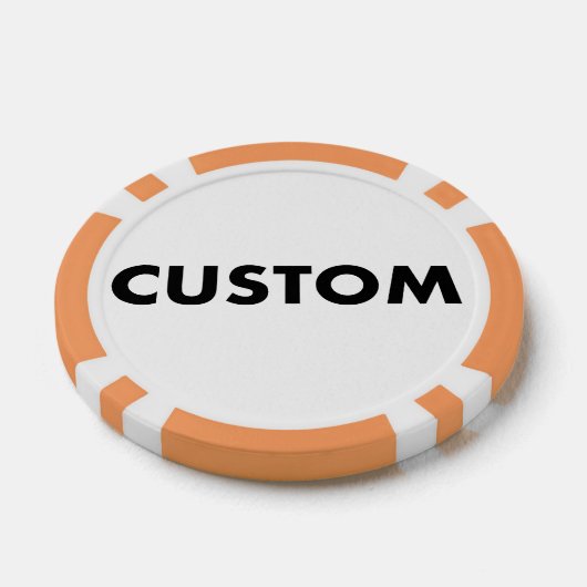 10 x Custom Personalized ORANGE Casino, Poker Chips (Enkel)