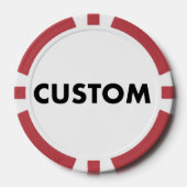10 x Custom Personalized RED Casino, Poker Chips (Voorkant)