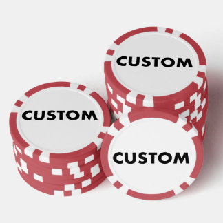 10 x Custom Personalized RED Casino, Poker Chips