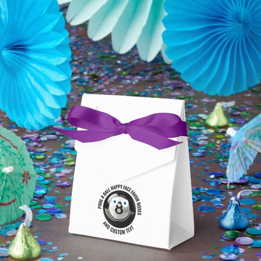 10 x Custom Pool 8 Ball BLUE EYES Happy Face Bedankdoosjes (Feest)