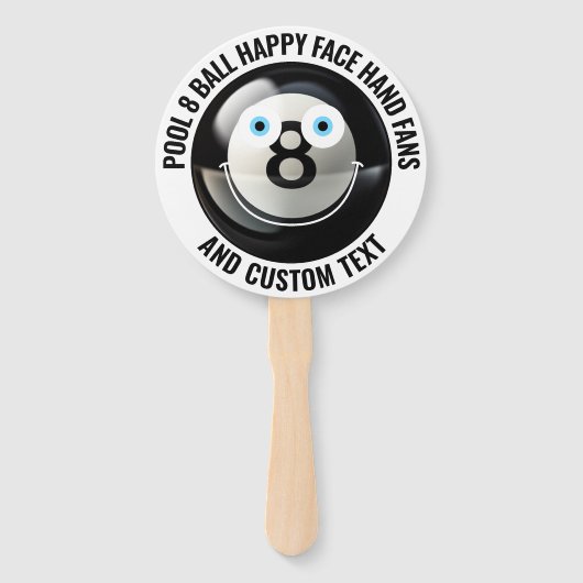 10 x Custom Pool 8 Ball Party BLUE EYES Happy Face Handwaaier (Voorkant)