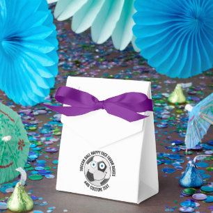 10 x Custom Soccer Party BLUE EYES Happy Face Bedankdoosjes