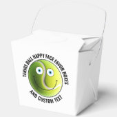 10 x Custom Tennis Party BLUE EYES Happy Face Bedankdoosjes (Voorkant)