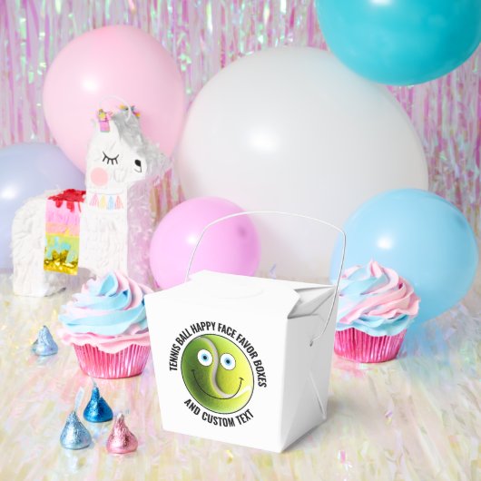 10 x Custom Tennis Party BLUE EYES Happy Face Bedankdoosjes (Feest)