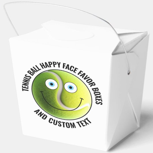 10 x Custom Tennis Party BLUE EYES Happy Face Bedankdoosjes (Achterkant)