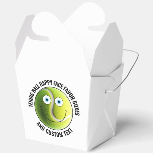 10 x Custom Tennis Party BLUE EYES Happy Face Bedankdoosjes (Open)