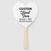 10 x Ecru hart Custom Wedding Hand Fans Handwaaier (Voorkant)
