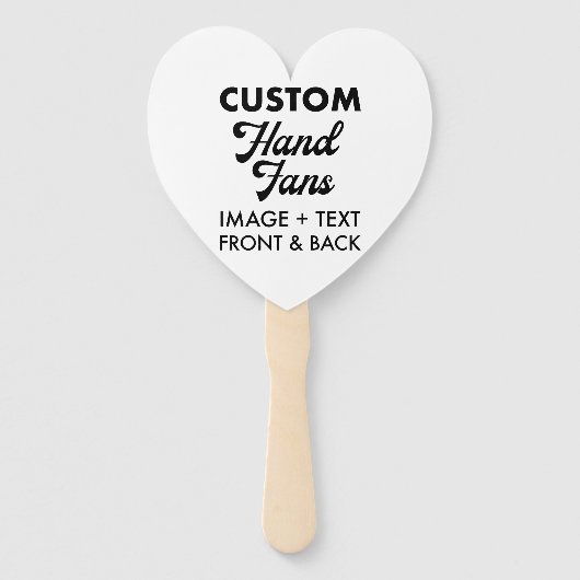 10 x Ecru hart Custom Wedding Hand Fans Handwaaier (Voorkant)