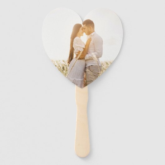 10 x Ecru hart Custom Wedding Hand Fans Handwaaier (Achterkant)