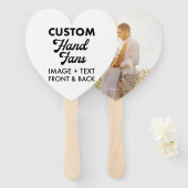 10 x Ecru hart Custom Wedding Hand Fans Handwaaier (Voorkant en achterkant)