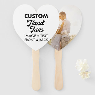 10 x Ecru hart Custom Wedding Hand Fans Handwaaier