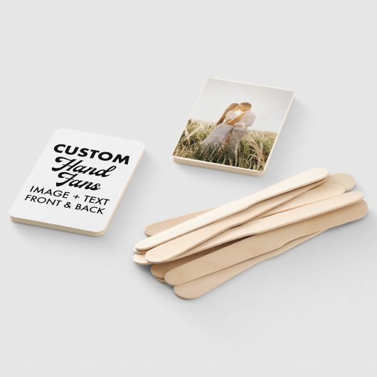 10 x Ecru Rechthoek Custom Wedding Hand Fans Handwaaier (Niet-gemonteerd)