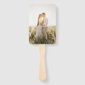 10 x Ecru Rechthoek Custom Wedding Hand Fans Handwaaier (Achterkant)