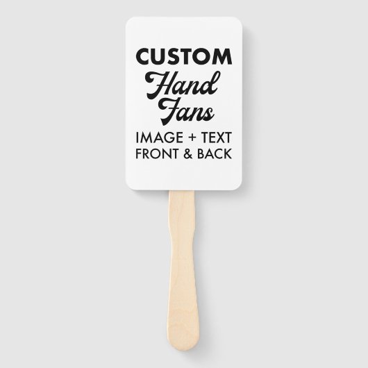 10 x Ecru Rechthoek Custom Wedding Hand Fans Handwaaier (Voorkant)