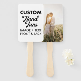 10 x Ecru Rechthoek Custom Wedding Hand Fans Handwaaier