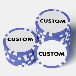 10 x op maat gemaakte gepersonaliseerde BLAUWE Cas Poker Chips