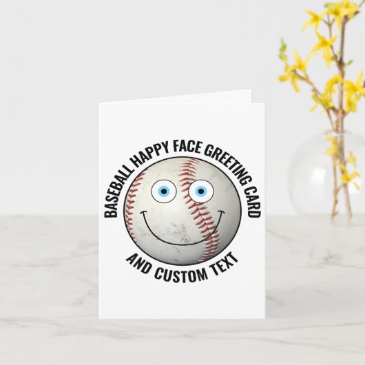 10 x Op maat gemaakte honkbal BLUE EYES Mooie gezi Kaart (Gele Bloem)