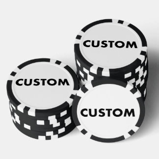 10 x op maat gemaakte ZWARTE Casino, Poker Chips