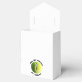 10 x tennisbal gepersonaliseerde tekst tentstijl bedankdoosjes (Geopend)
