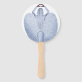 10 x Witte Ronde Custom Wedding Hand Fans Handwaaier (Achterkant)