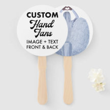 10 x Witte Ronde Custom Wedding Hand Fans