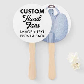 10 x Witte Ronde Custom Wedding Hand Fans Handwaaier