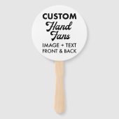 10 x Witte Ronde Custom Wedding Hand Fans Handwaaier (Voorkant)