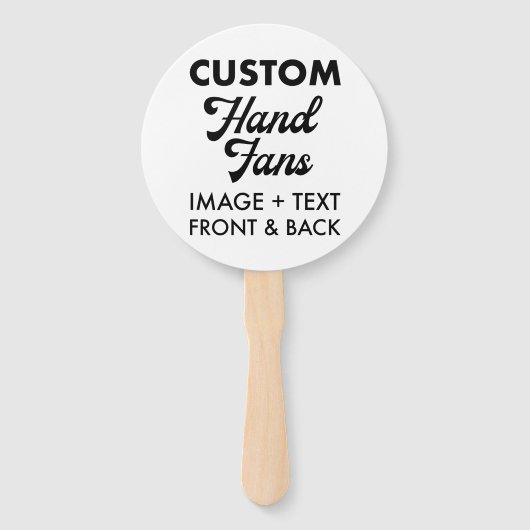 10 x Witte Ronde Custom Wedding Hand Fans Handwaaier (Voorkant)