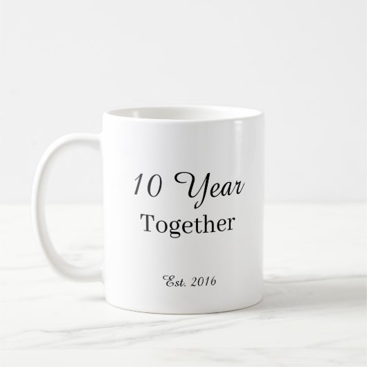 10 Year Anniversary Mug -First Wedding Anniversary Koffiemok (Links)