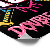 10 Year Old Baseball Drip Ice Cream 10th Bday Doub Poster (Hoek)