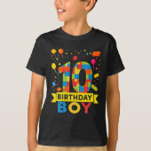 10 Year Old Building Blocks 10th Birthday Boy T-shirt (Voorkant)