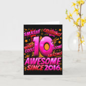 10 Year Old For Boys 10th Birthday Boy 10 Year Old Kaart (Gele Bloem)