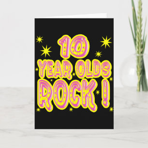 10 Year Olds Rock! (Roze) Wenskaart Kaart