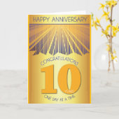 10 Year Sober Anniversary | Golden Ray 12 Step Kaart (Gele Bloem)