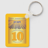10 Year Sober Anniversary | Golden Ray 12 Step Sleutelhanger (Achterkant)