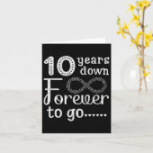 10 Years Down Forever to Go Schattige 10th Wedding Kaart (Gele Bloem)