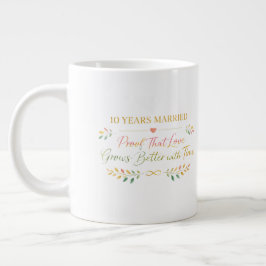 10 Years Married Elegant Anniversary Mug Gift Grote Koffiekop