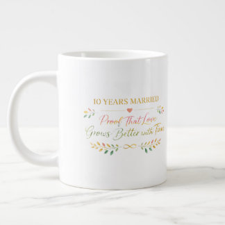 10 Years Married Elegant Anniversary Mug Gift Grote Koffiekop