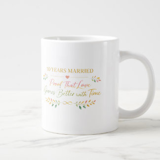 10 Years Married Elegant Anniversary Mug Gift Grote Koffiekop