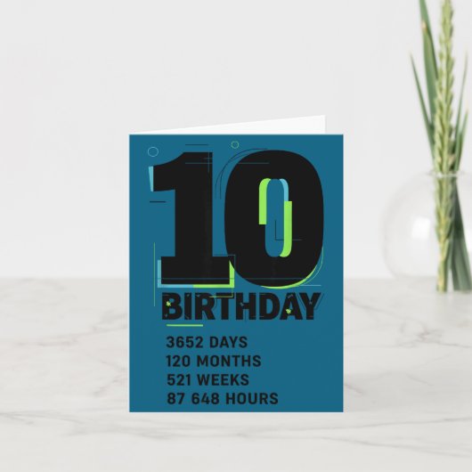 10 Years Of Being Awesome 10th Birthday Girl Boy D Kaart (Voorkant)