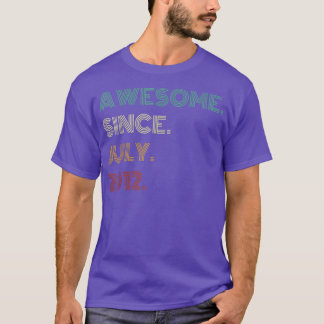 10 Years Old Awesome Since July 2012 10th Birthday T-shirt
