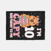 10 Years Old Capy Birthday To Me 10th Birthday Cap Fleece Deken (Voorkant (Horizontaal))