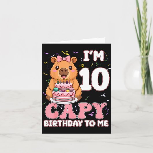 10 Years Old Capy Birthday To Me 10th Birthday Cap Kaart (Voorkant)