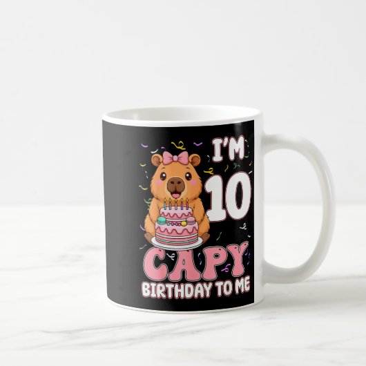 10 Years Old Capy Birthday To Me 10th Birthday Cap Koffiemok (Rechts)