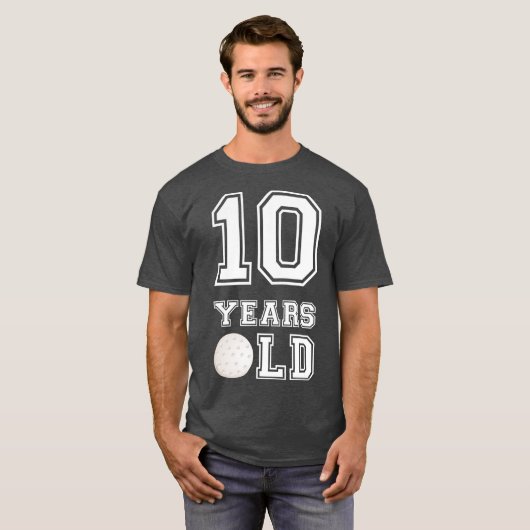 10 Years Old Golf Birthday  Boy 10th Birthday T-shirt (Voorkant volledig)
