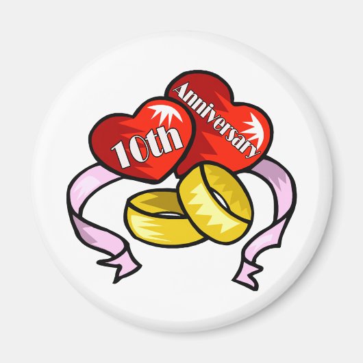 10de bruiloft Jubileum Gifts Magneet (Voorkant)